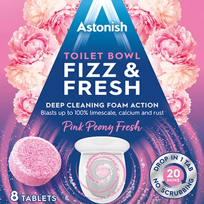 Gambar Astonish Pink Peony Tablet Pembersih Kerak Toilet 8 Pcs - Biru/Pink
