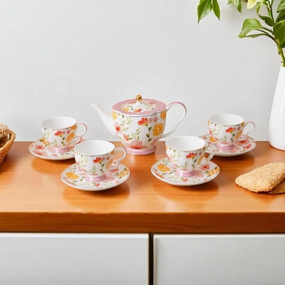 Gambar Appetite Seika Teko & Cangkir Teh Bone China Dengan Saucer Set 5 Pcs - Pink