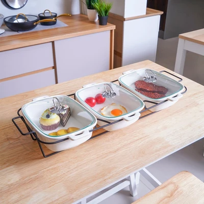 Gambar Appetite Panci Casserole Dengan Rak Set 3 pcs