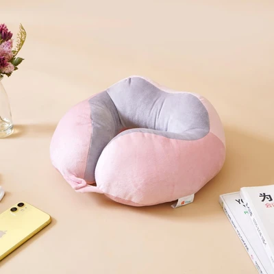 Gambar Ataru Bantal Leher - Pink/abu-abu