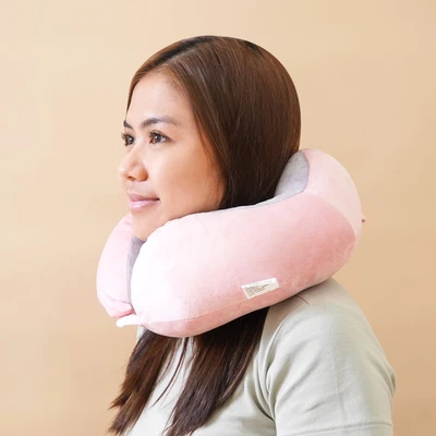 Gambar Ataru Bantal Leher - Pink/abu-abu