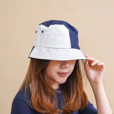 Gambar Ataru Topi Bucket Patches - Biru/Putih