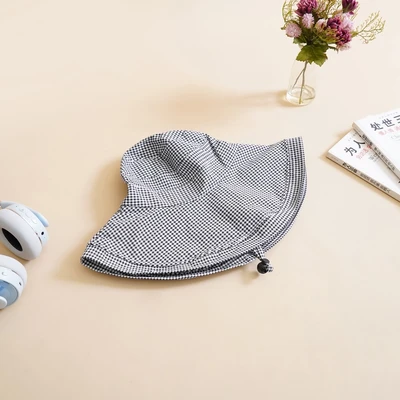 Gambar Ataru Topi Bucket Wide Brim Gingham - Hitam