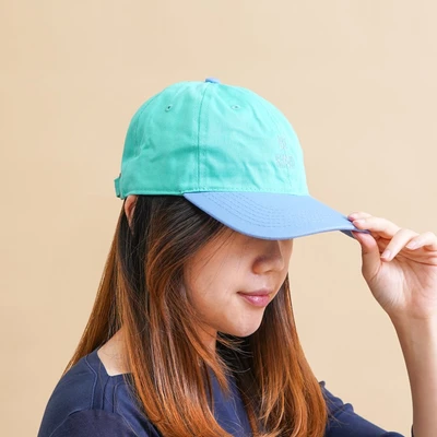 Gambar Ataru Topi Baseball Katun Dual Tone - Biru/hijau