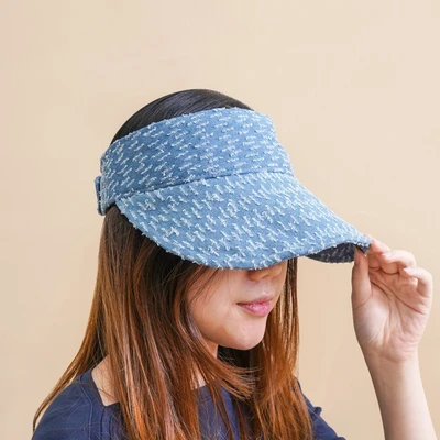 Gambar Ataru Topi Visor Wide Texture - Biru Denim