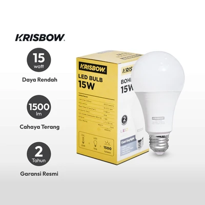 Gambar Krisbow Lumi Bohlam LED 15 Watt 1500 Lumen Cool Daylight E27 - Putih