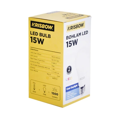 Gambar Krisbow Lumi Bohlam LED 15 Watt 1500 Lumen Cool Daylight E27 - Putih