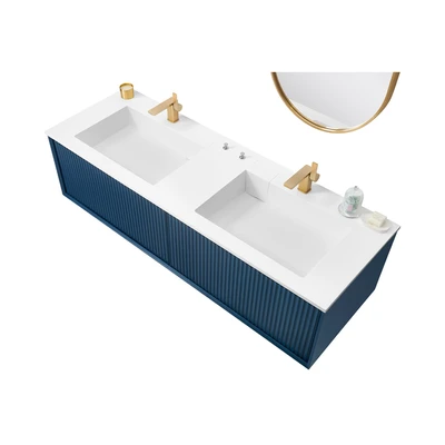 Gambar Home Galleria Oscar II Set Kabinet Kamar Mandi - Biru Ocean