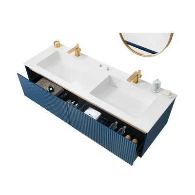 Gambar Home Galleria Oscar II Set Kabinet Kamar Mandi - Biru Ocean