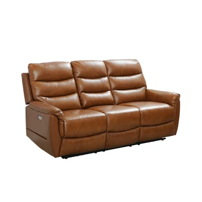 Gambar Ferrara Brownsville Sofa Recliner Kulit 3 Seater - Cokelat