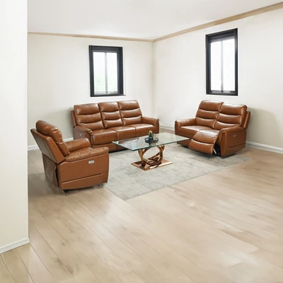 Gambar Ferrara Brownsville Sofa Recliner Kulit 2 Seater - Cokelat