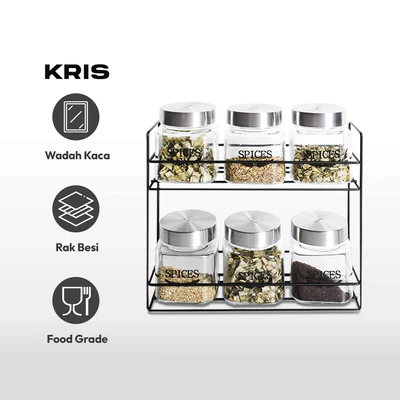 Gambar Kris 240 Ml Set 7 Pcs Stoples Bumbu Dengan Rak