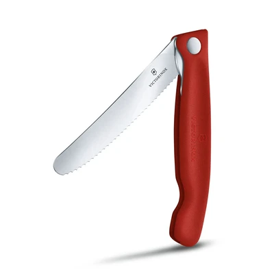Gambar Victorinox Swiss Classic Pisau Paring Gerigi Lipat 11 cm - Merah