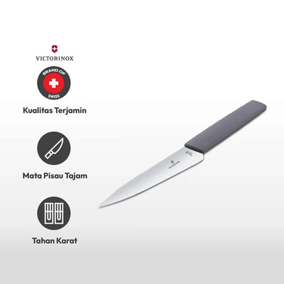 Gambar Victorinox Swiss Modern Pisau Dapur 15 cm - Abu-Abu