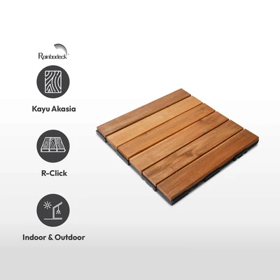 Gambar Rainbodeck 30x30 Cm Quick Deck Acacia Wood Tile