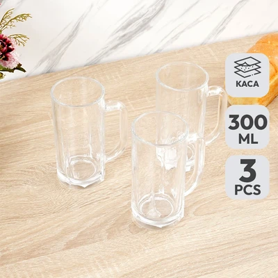 Gambar Appetite Gohan Gelas Kaca 300 ml Set 3 Pcs Transparan