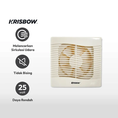 Gambar Krisbow 8 Inci Exhaust Fan Dinding Dengan Pull Control - Putih