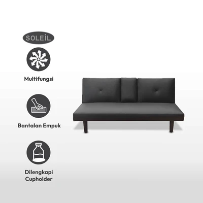 Gambar Soleil Ramadante Sofa Bed Dengan Cup Holder - Hitam