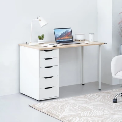 Gambar Informa Ivann Meja Kantor - Cokelat Oak/Putih