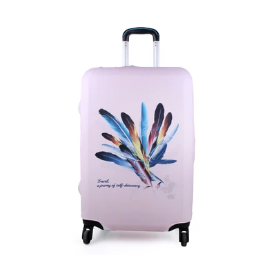 Gambar Passport Ukuran M Sarung Koper Colorful Feather - Pink