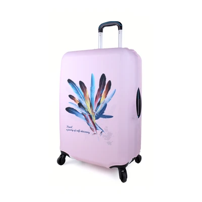 Gambar Passport Ukuran M Sarung Koper Colorful Feather - Pink