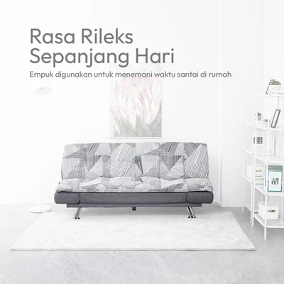 Gambar Informa Neo Snowville Sofa Bed Fabric - Abu-Abu