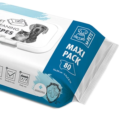 Gambar M-Pets Tisu Basah Anjing & Kucing Maxi Pack Antibacterial 20x15 cm