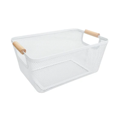Gambar Stora Keranjang Penyimpanan Wood Handle 36x23x15 cm - Putih