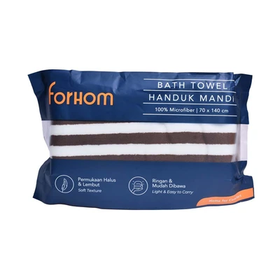 Gambar Forhom 70x140 cm Handuk Mandi Microfiber - Cokelat