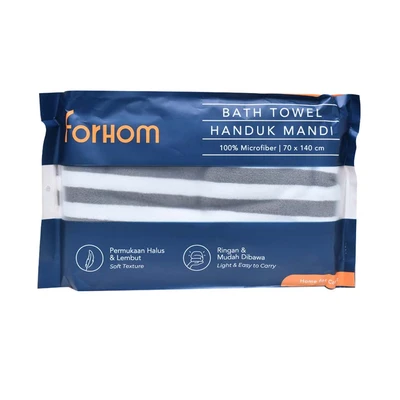 Gambar Forhom 70x140 cm Handuk Mandi Microfiber S - Abu-Abu