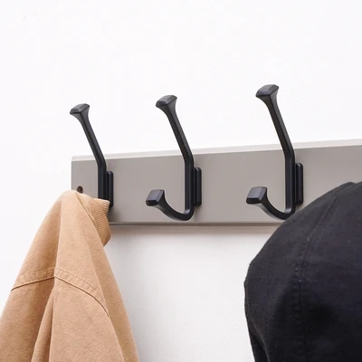 Gambar Stora Gantungan Pakaian Dinding 4 Hooks 45x7x7 cm - Abu-Abu French