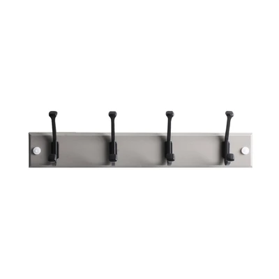 Gambar Stora Gantungan Pakaian Dinding 4 Hooks 45x7x7 cm - Abu-Abu French