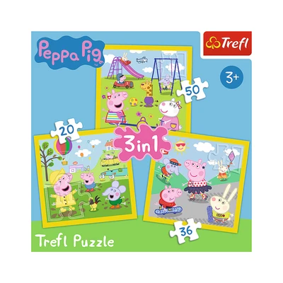 Gambar Trefl Puzzle 3 In 1 Peppa Pig Happy 34849