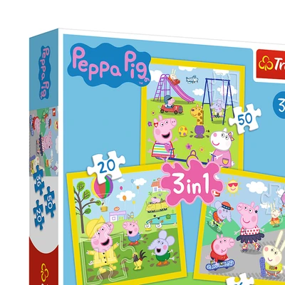 Gambar Trefl Puzzle 3 In 1 Peppa Pig Happy 34849
