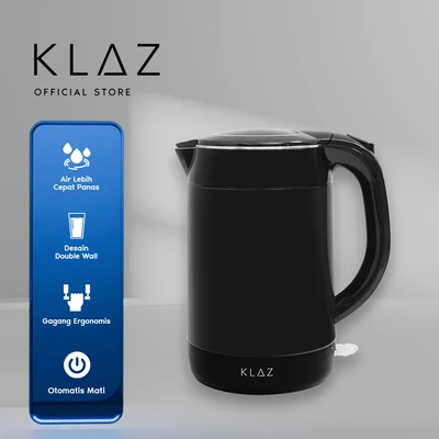 Gambar Klaz Teko Listrik Double Wall 1.7 Liter 800 Watt- Hitam