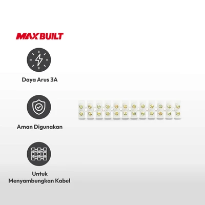 Gambar Maxbuilt Set 10 Pcs Terminal Blok Tbs-3a - Putih