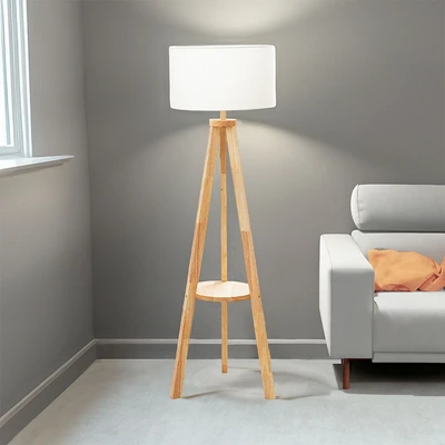 Gambar Informa Felton Lampu Lantai - Krem/Kayu