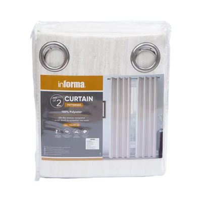 Gambar Informa Gorden Jaquard Yarn Dyed 140x250 cm Set 2 pcs - Krem