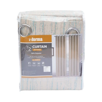 Gambar Informa Gorden Jaquard Yarn Dyed 140x250 cm Set 2 pcs - Biru Aqua