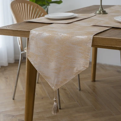 Gambar Informa Table Runner Polyester Jacquard 33x180 cm - Krem Taupe