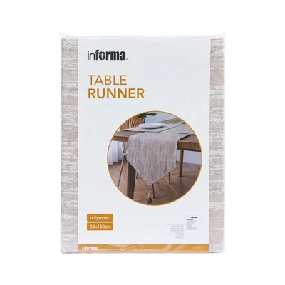 Gambar Informa Table Runner Polyester Jacquard 33x180 cm - Cokelat Taupe