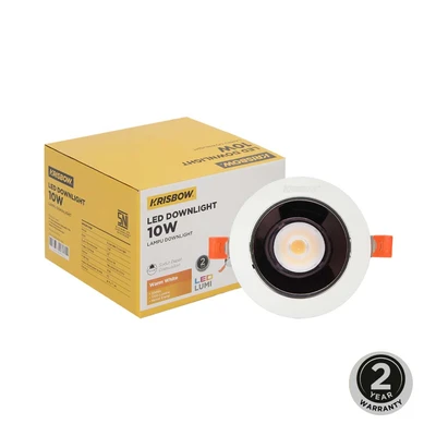 Gambar Krisbow Lampu Downlight LED Adjustable 10 Watt Warm White - Kuning