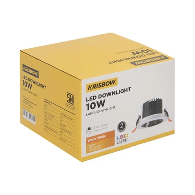Gambar Krisbow Lampu Downlight LED Adjustable 10 Watt Warm White - Kuning