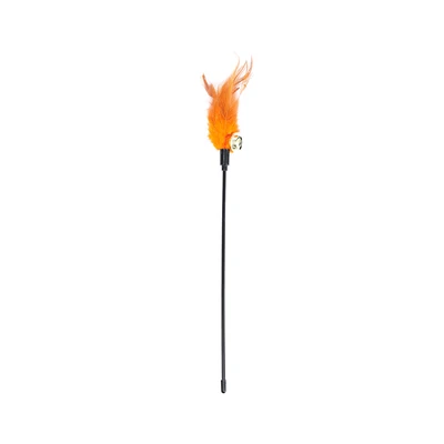 Gambar Paws N Tail Mainan Kucing Stick Feathers - Orange