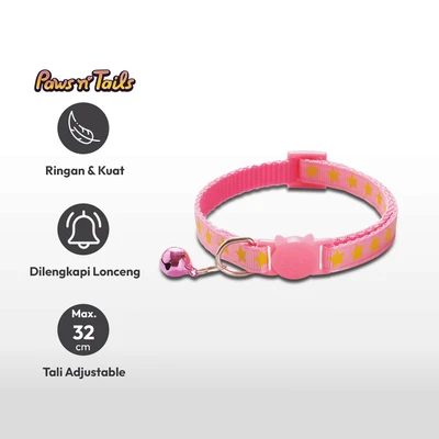 Gambar Paws N Tail Kalung Kucing Star Print - Pink