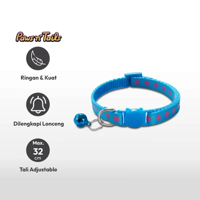 Gambar Paws N Tail Kalung Kucing Star Print - Biru