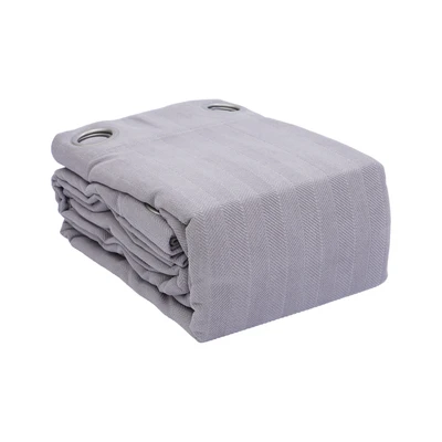 Gambar Informa Gorden 140x250 cm Jacquard Chev Set 2 pcs - Abu-Abu