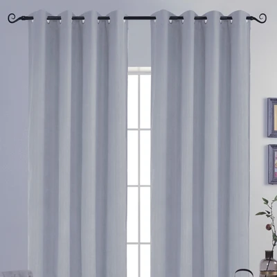 Gambar Informa Gorden Chenille Jacquard Chev 140x250 cm Set 2 Pcs - Silver