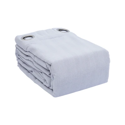 Gambar Informa Gorden Chenille Jacquard Chev 140x250 cm Set 2 Pcs - Silver