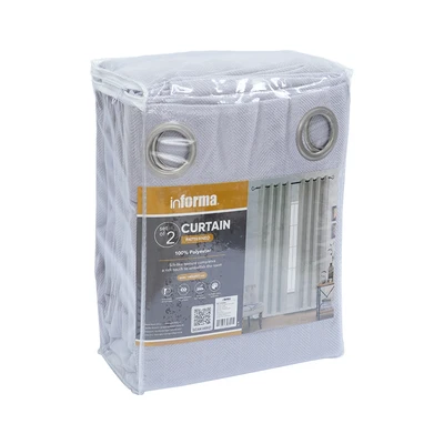 Gambar Informa Gorden Chenille Jacquard Chev 140x250 cm Set 2 Pcs - Silver